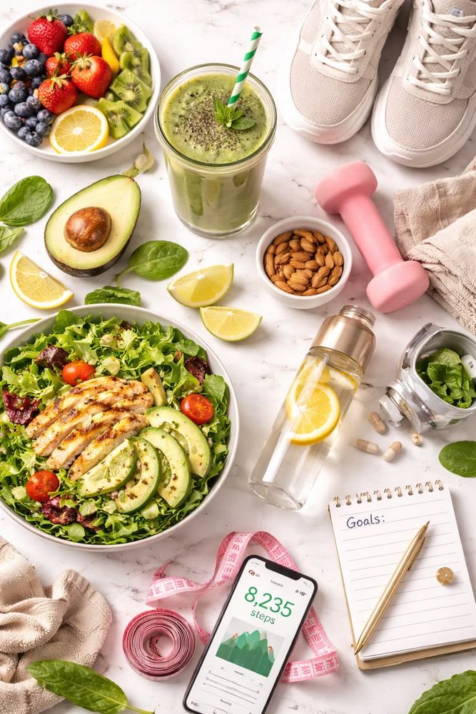 Choose your health lifestyle flatlay